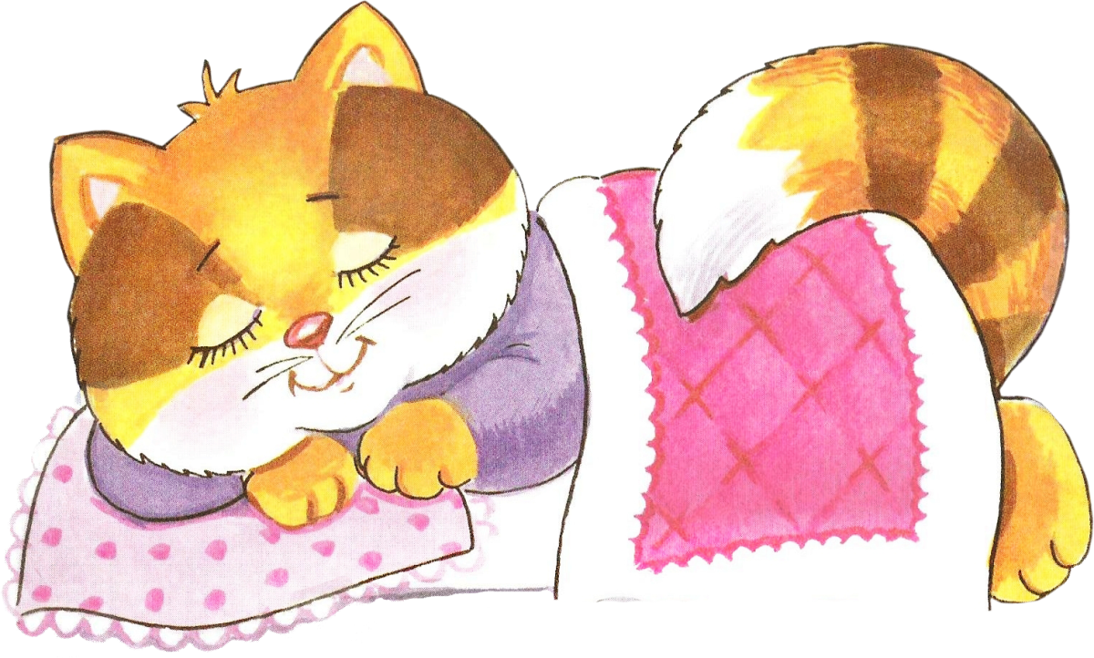 Кошка спит рисунок