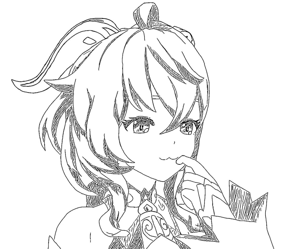 Раскраска Геншин Импакт Гань Юй