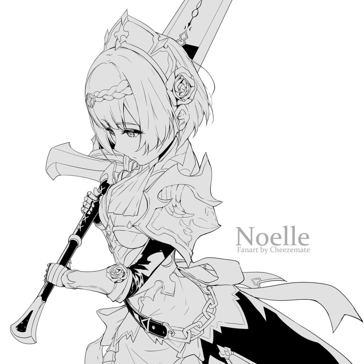 Раскраска Геншин Импакт Ноэлль