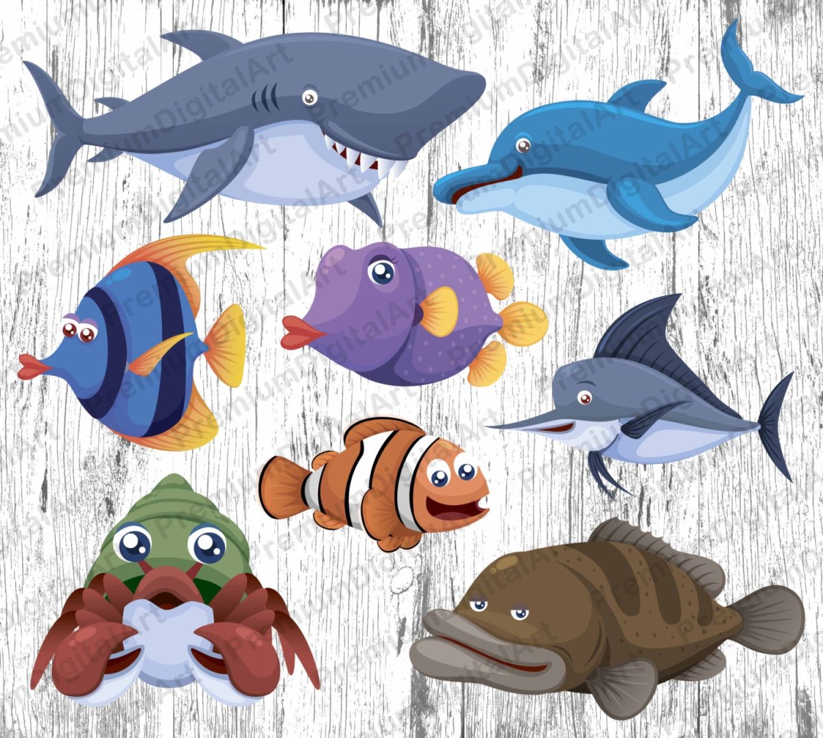 Жители океана вектор