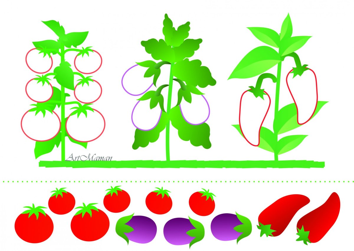 Пазлы овощи для детей