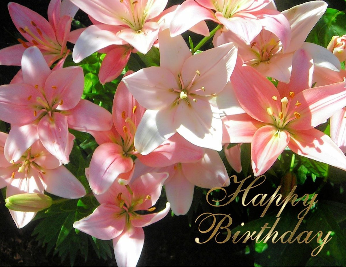 Букет лилий с днем рождения