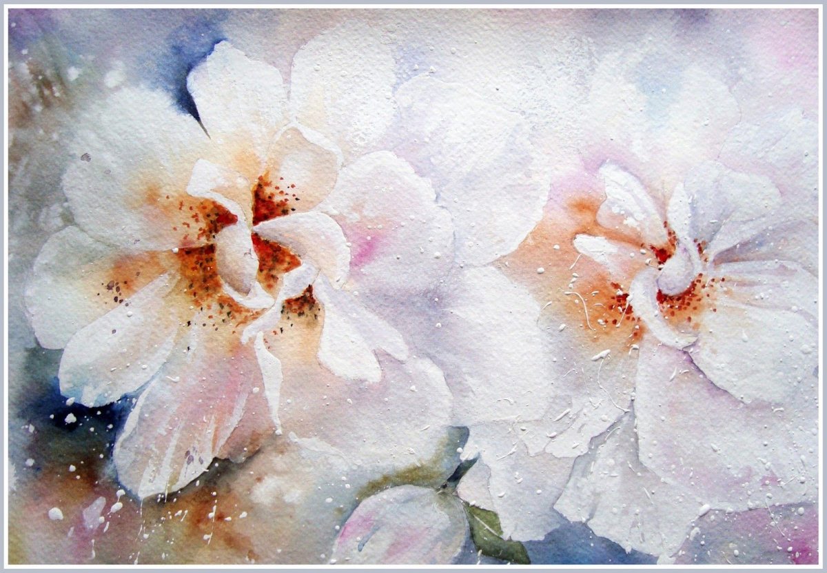 Нежные цветы акварель