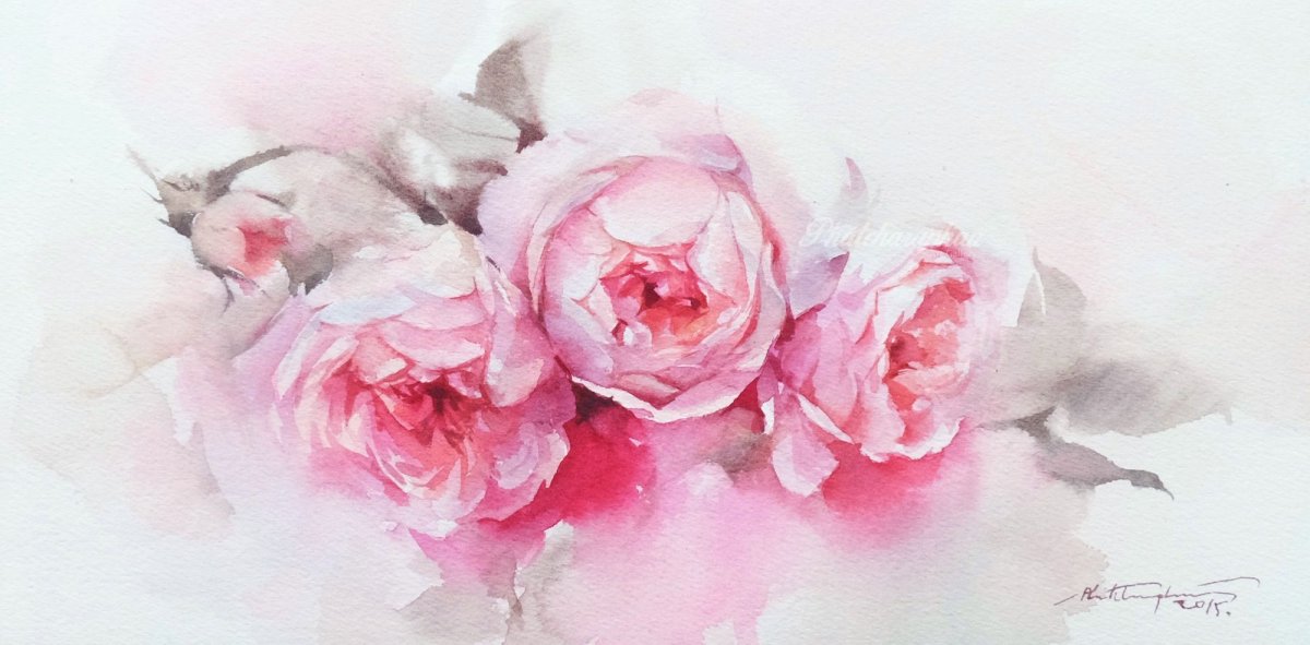 Акварельный цветочный фон