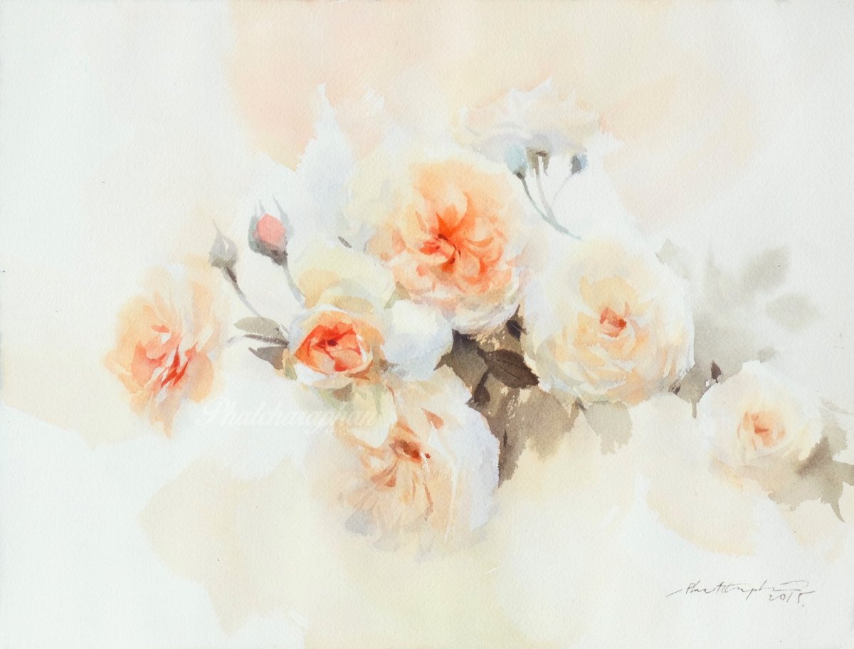 Картины акварелью цветы простые