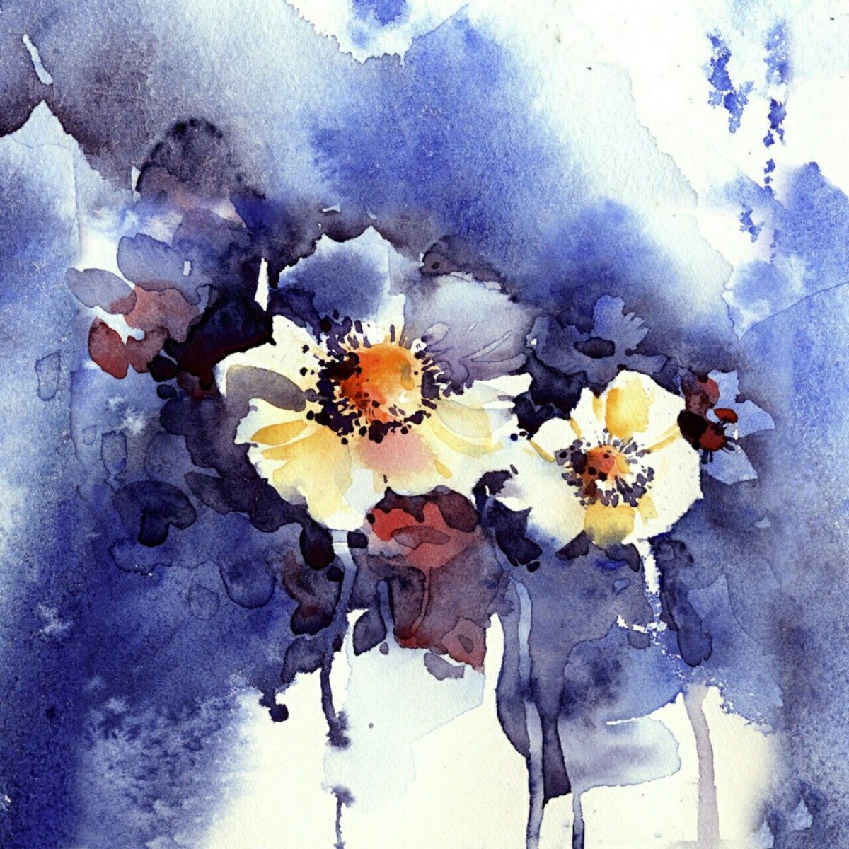 Акварельные цветы