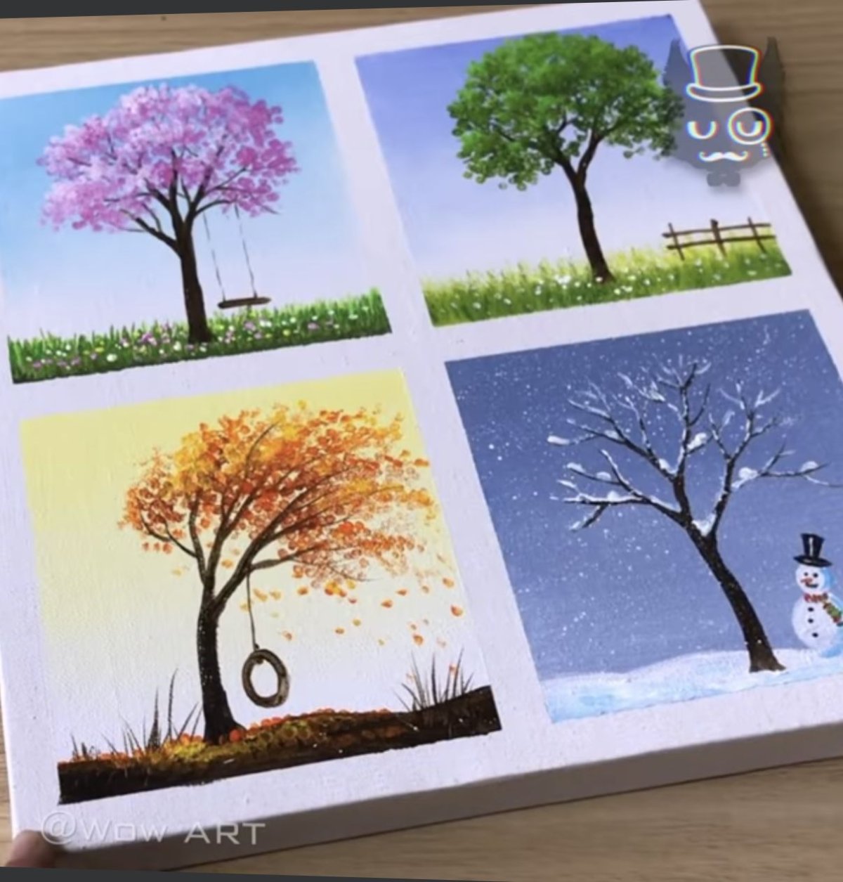 Рисунки времена года красками