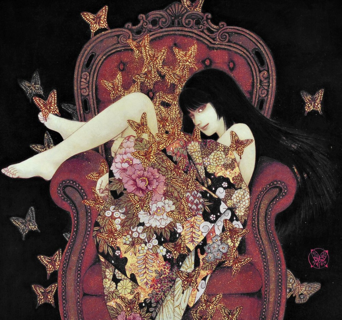 Японская гравюра Тенгу