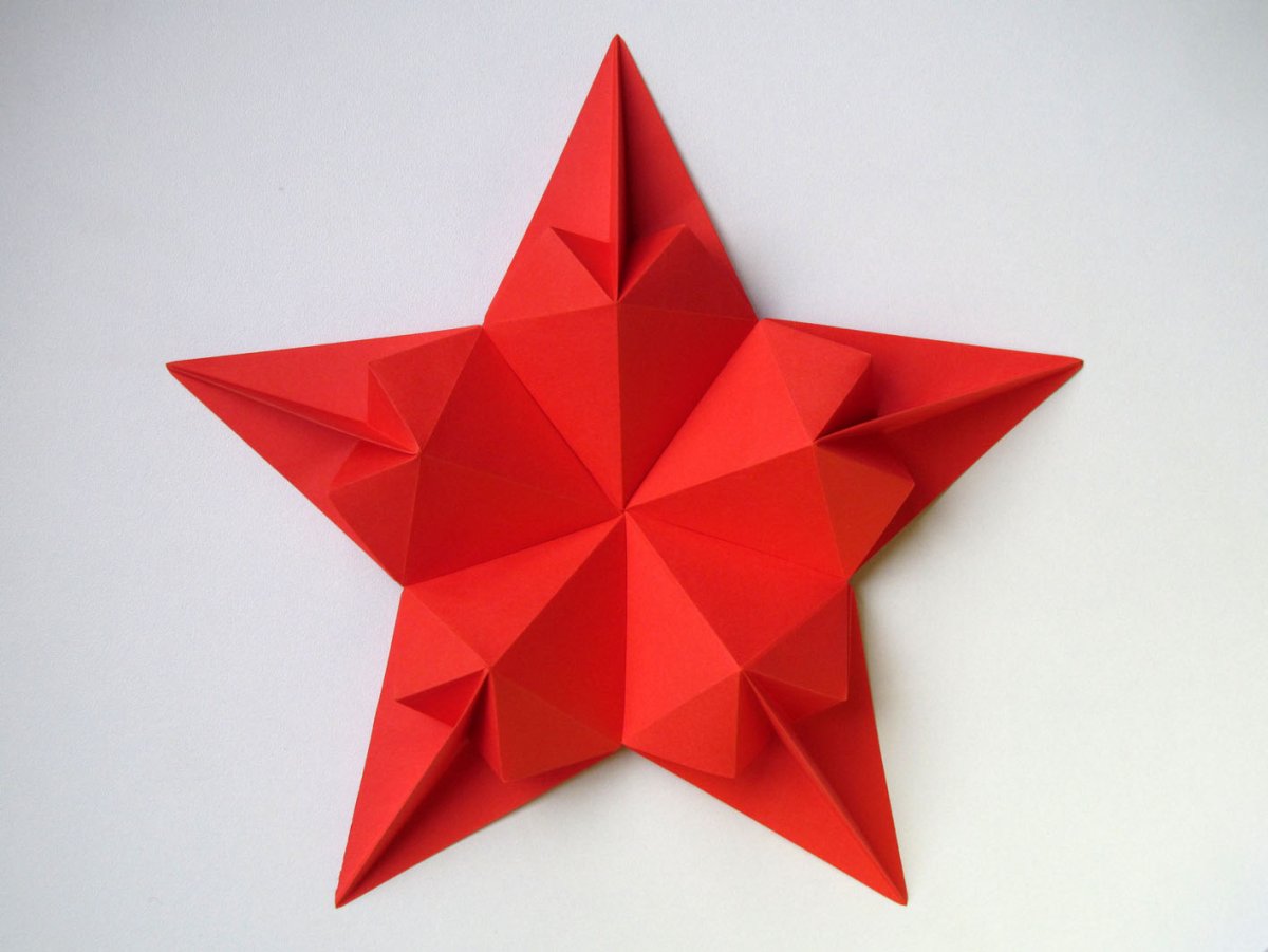 Объемная звезда из ватмана