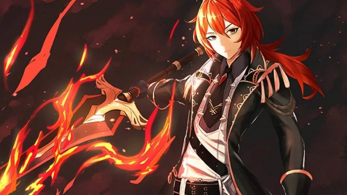 Дилюк Геншин Импакт арты