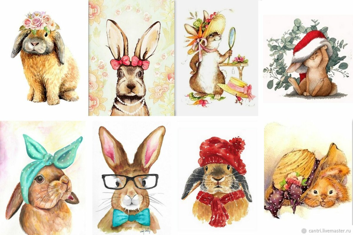 Кролики для декупажа