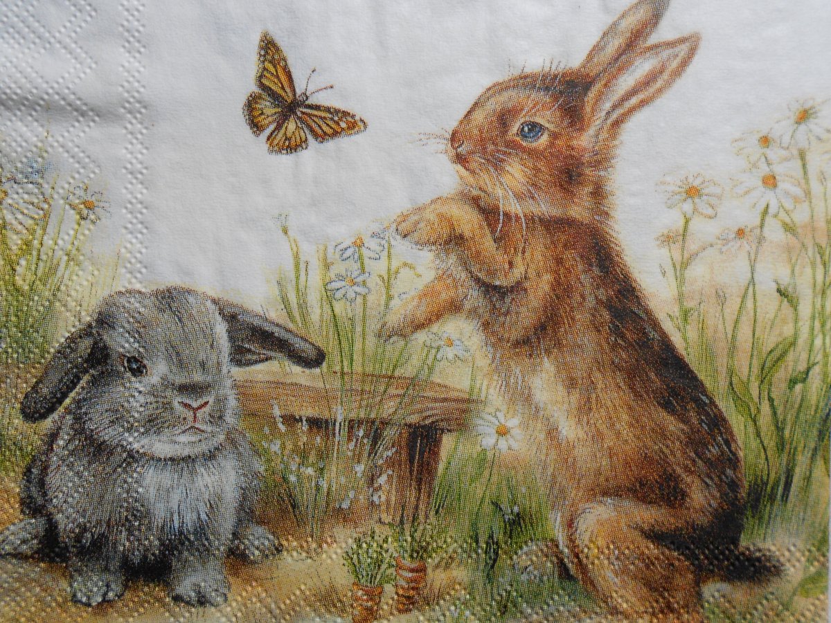 Салфетка для декупажа зайчик