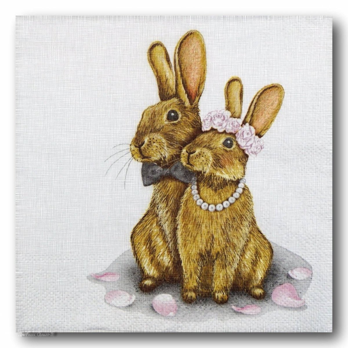 Салфетка для декупажа кролики