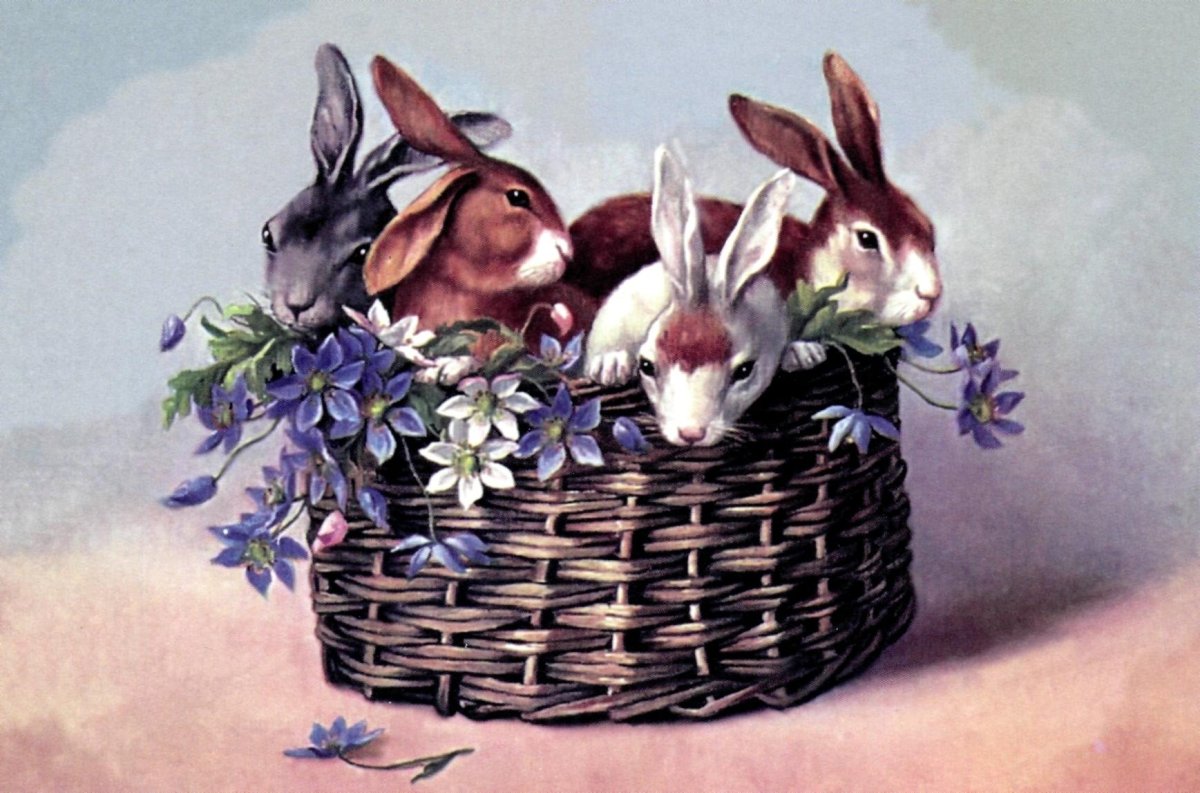 Изображения кроликов монохром для декупажа