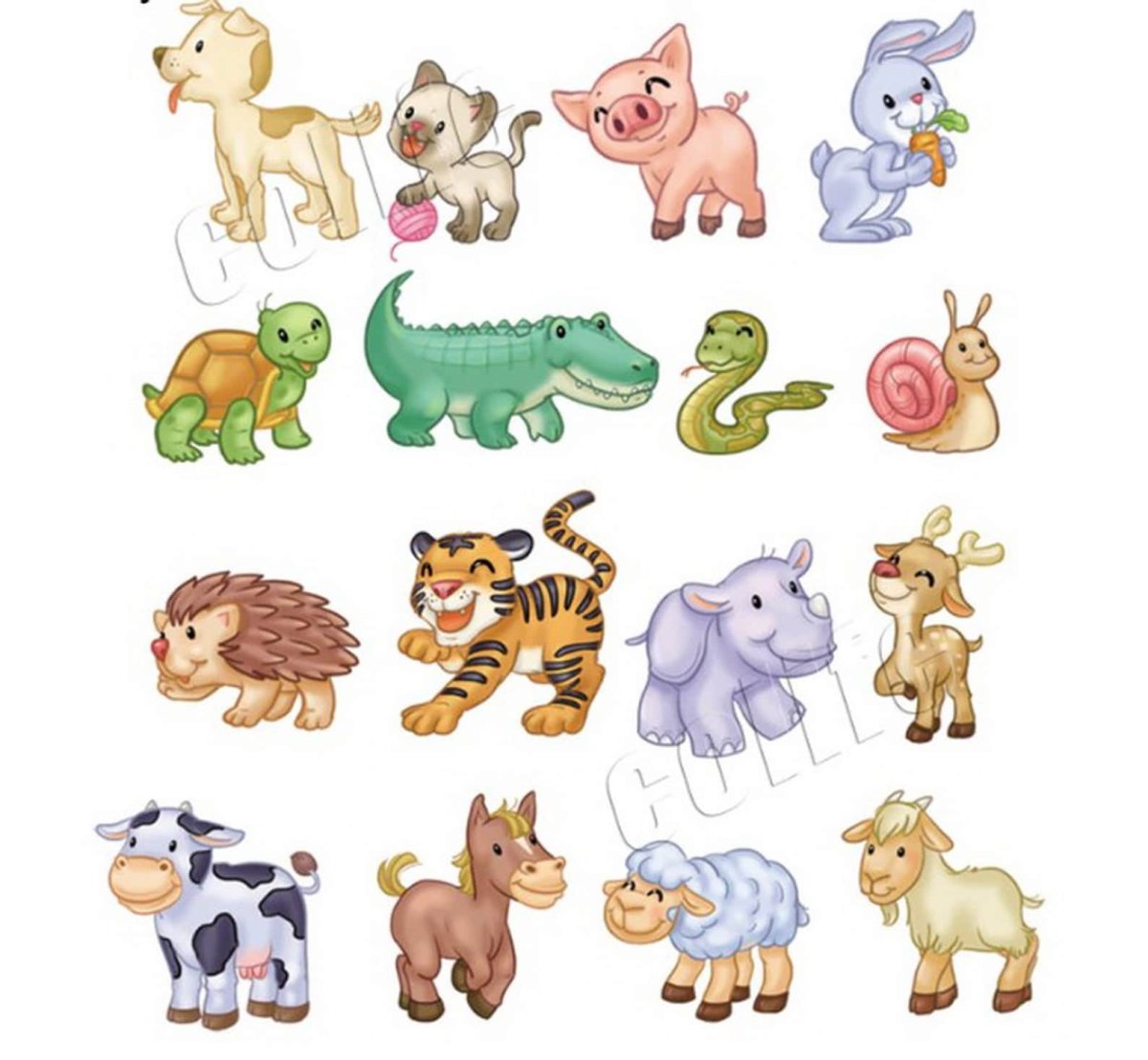 Стикеры животные для детей