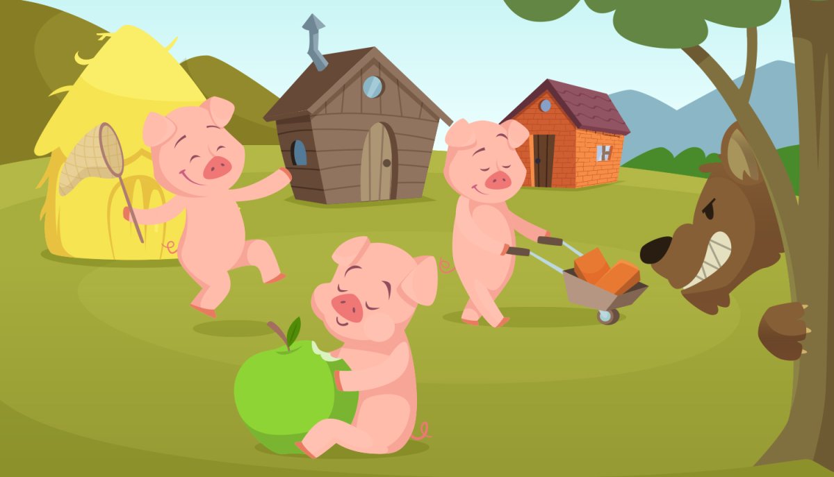 Три поросенка вектор