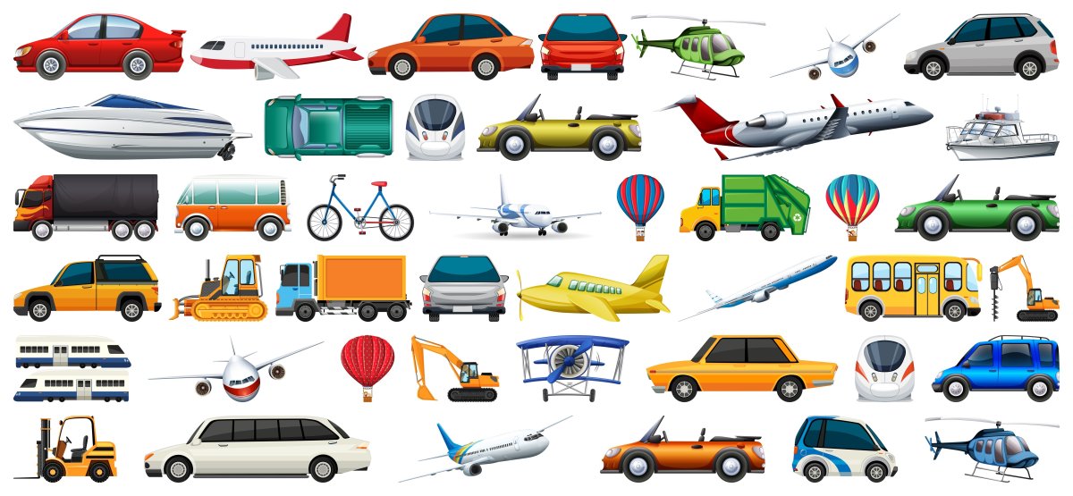 Наземный транспорт на прозрачном фоне