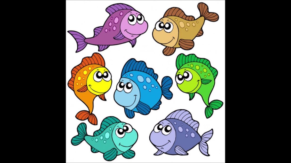 Рыбки маленькие разноцветные мультяшные
