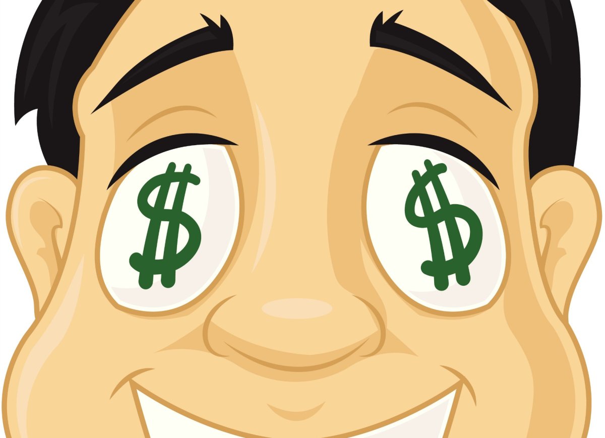 Человек с долларами в глазах