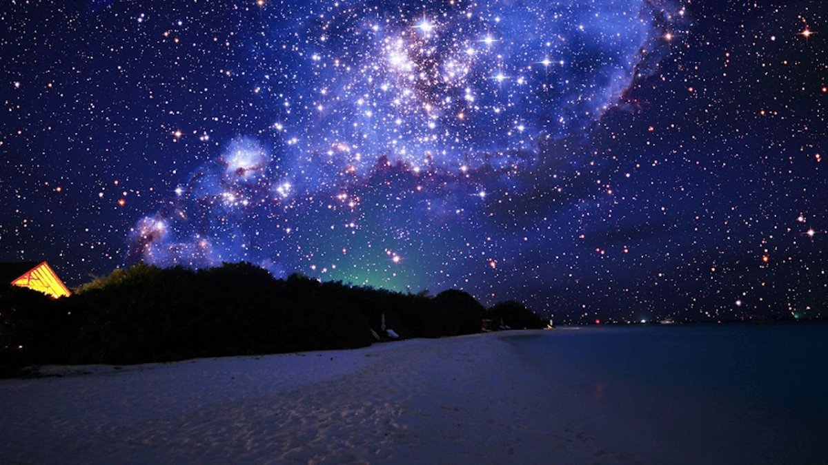 Ночное небо со звездами