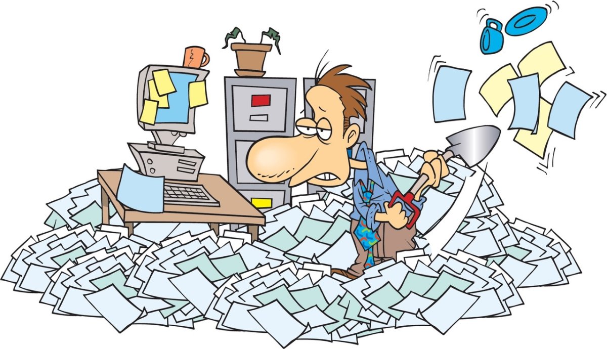 Завал на работе иллюстрация