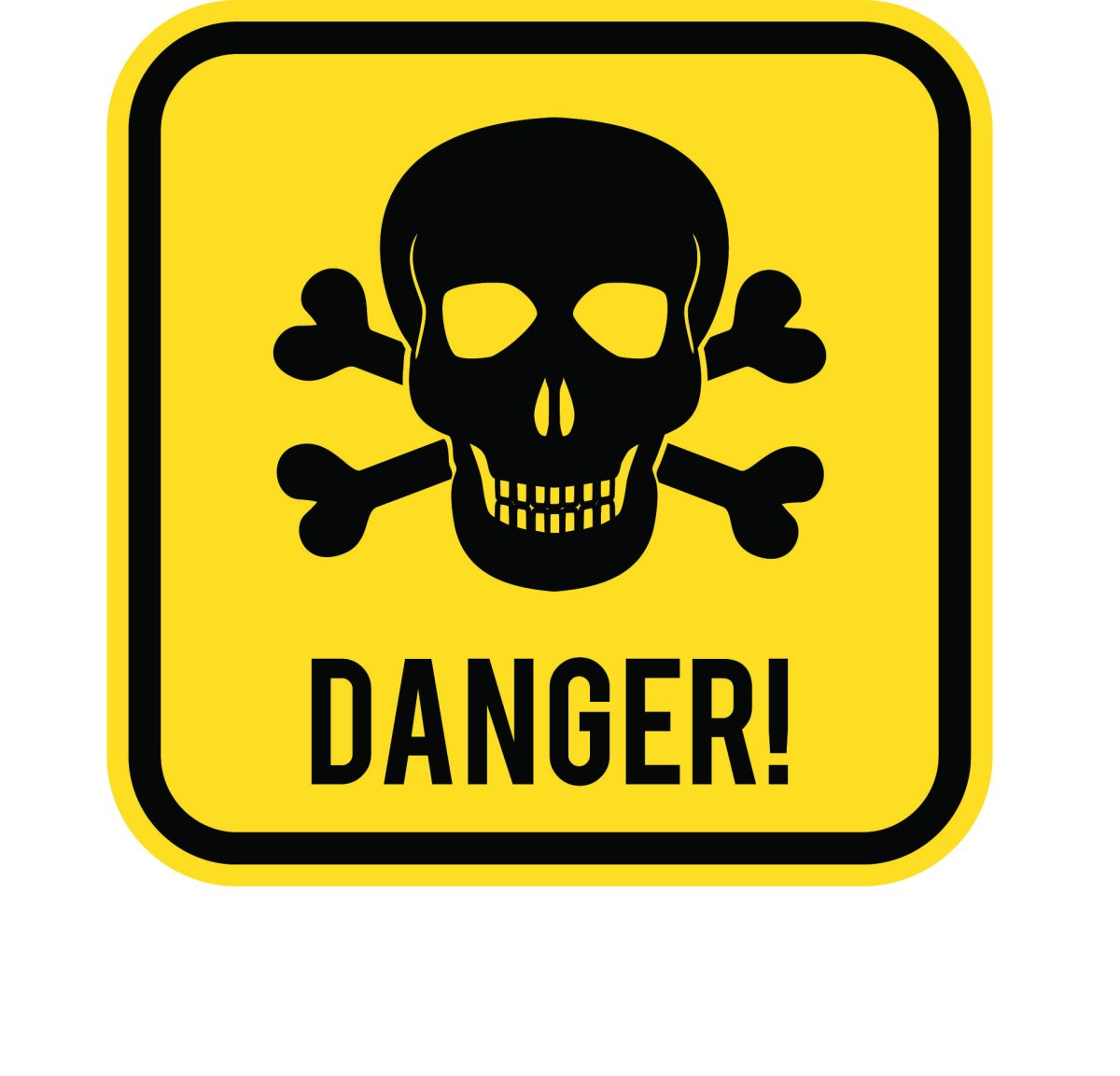 Знак черепа с костями опасно