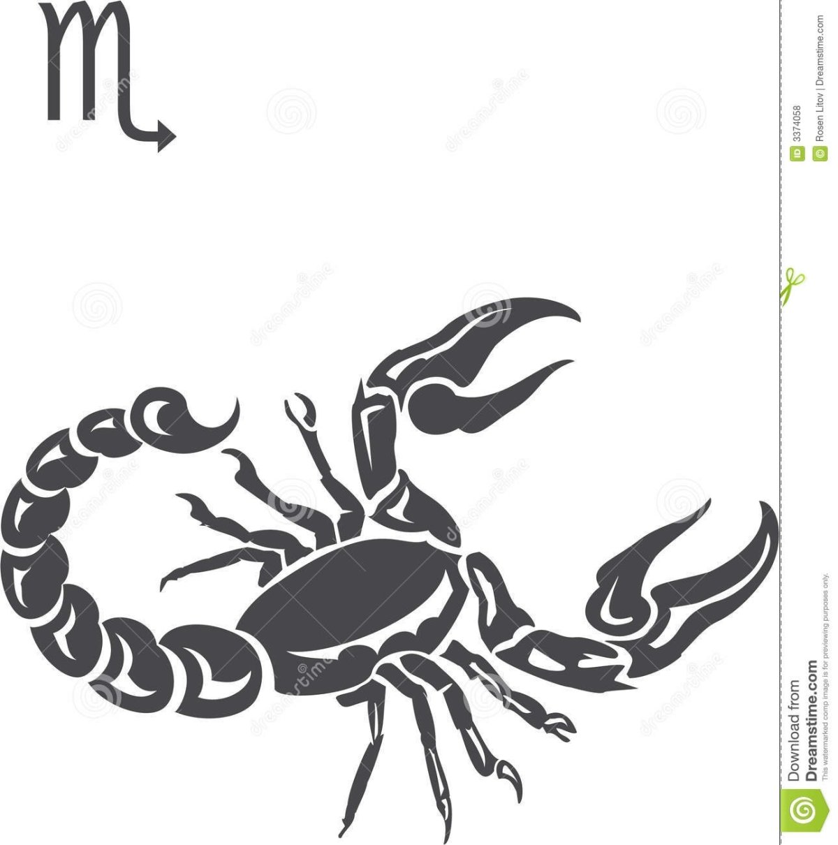 Скорпион знак зодиака чб