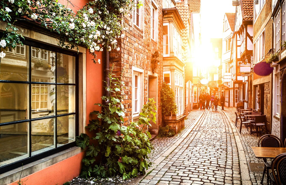 Улочки Лондона осень кафе