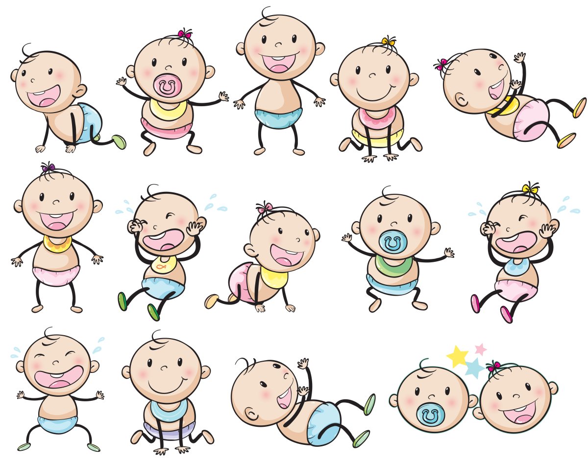 Много маленьких мультяшные дети