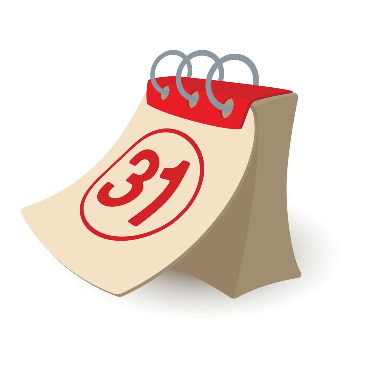 Лист календаря без фона