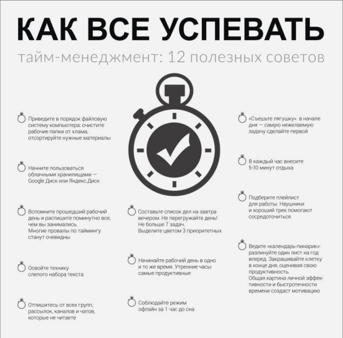 Чек лист тайм менеджмент