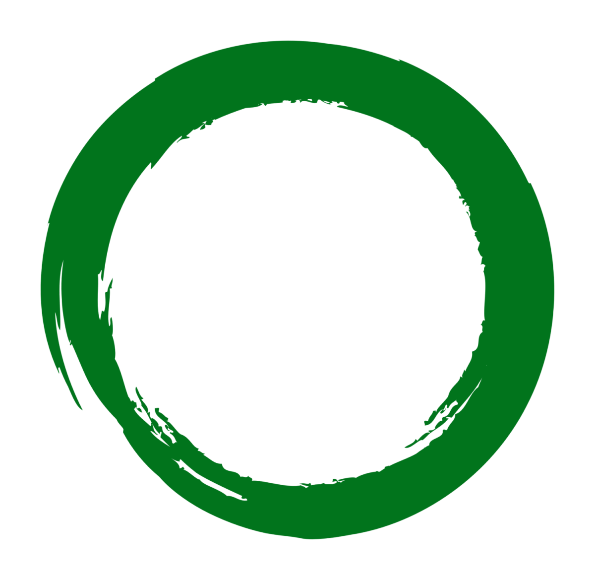 Зеленый круг на белом фоне