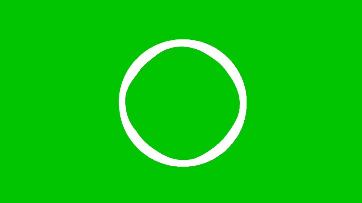 Зеленый кружок на белом фоне