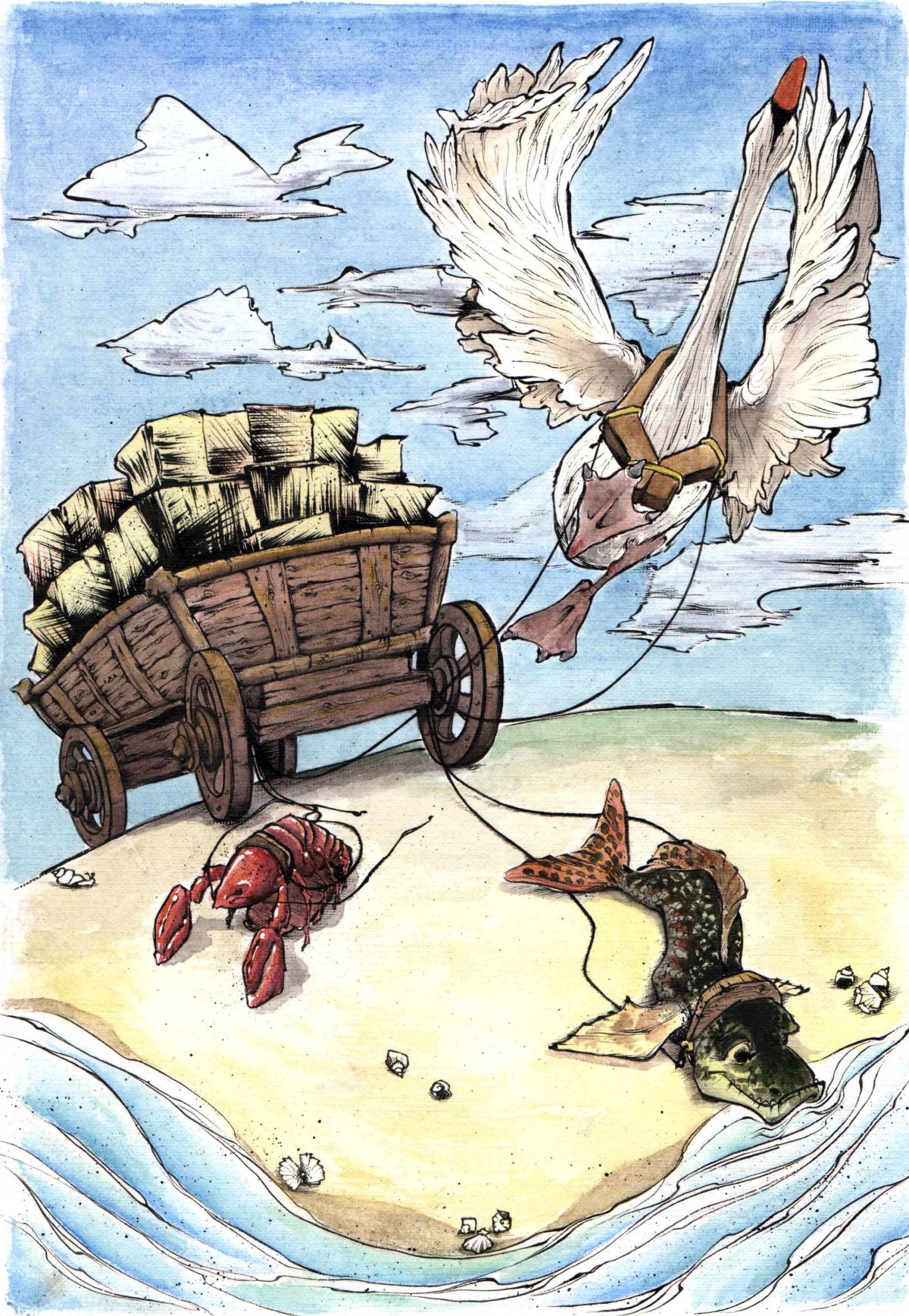 Басня Крылова лебедь