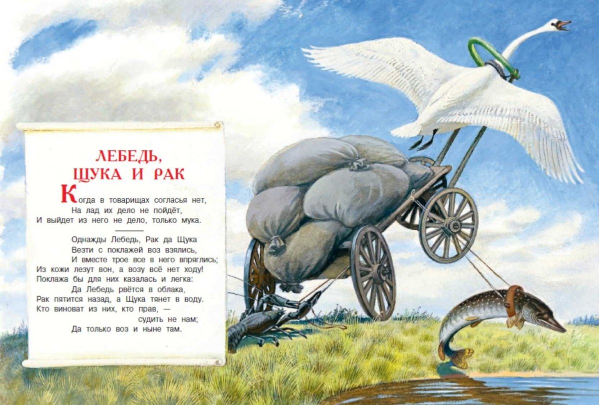 Иван Крылов лебедь щука Ирак