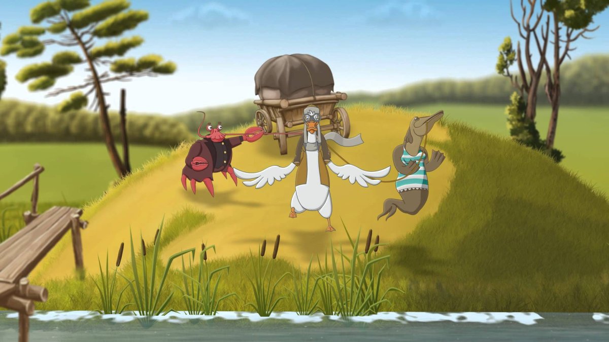 Лебедь, щука и рак. Басни