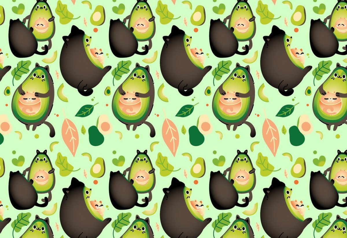 Упаковочная бумага с авокадо