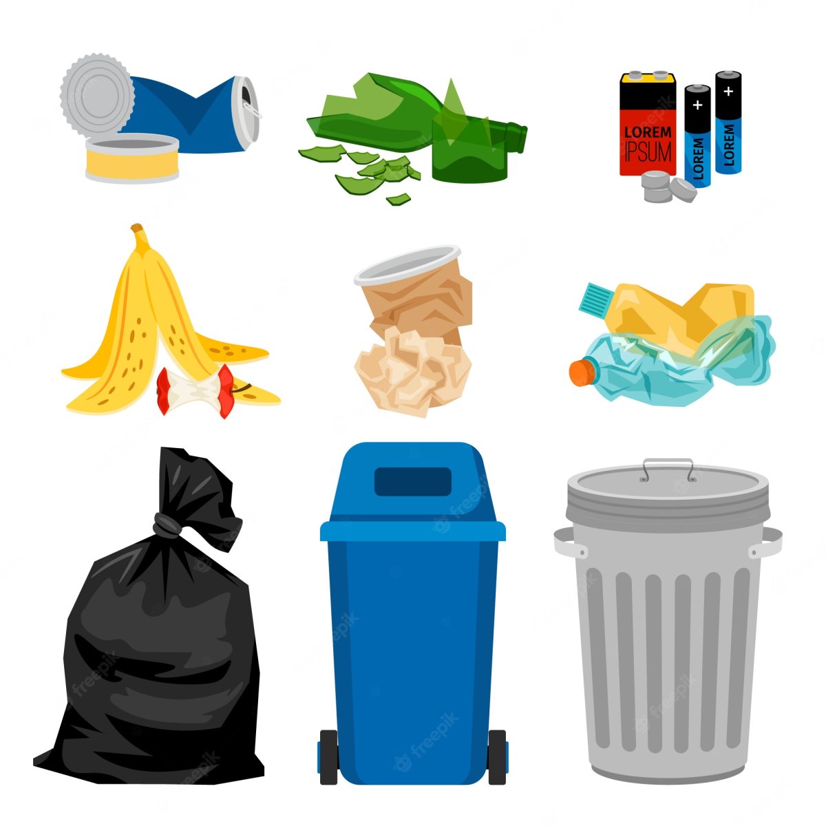 Векторный пакет для мусора