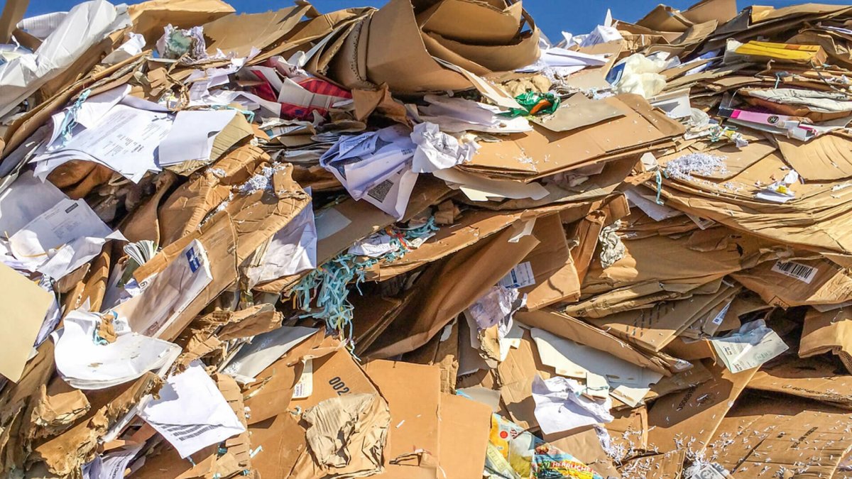 Гора бумажного мусора