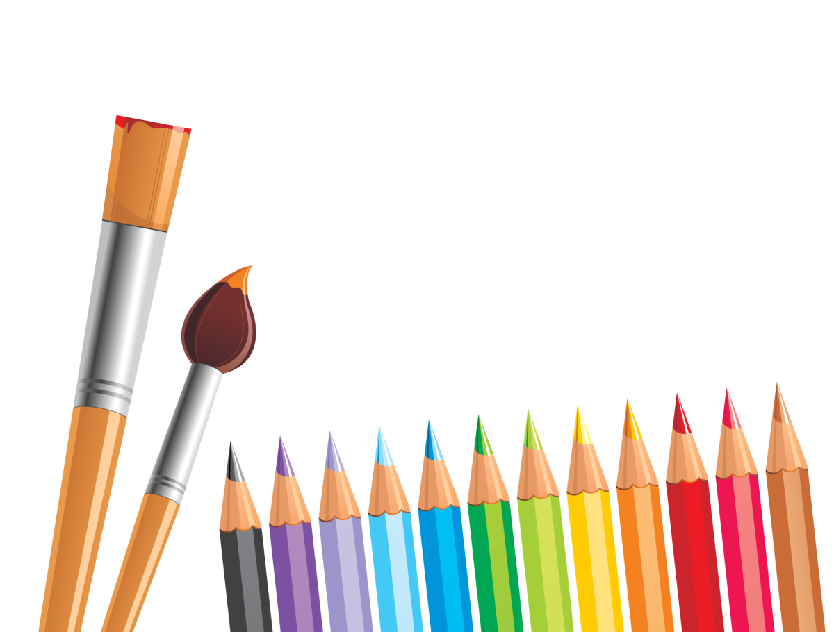 Цветные карандаши на белом фоне