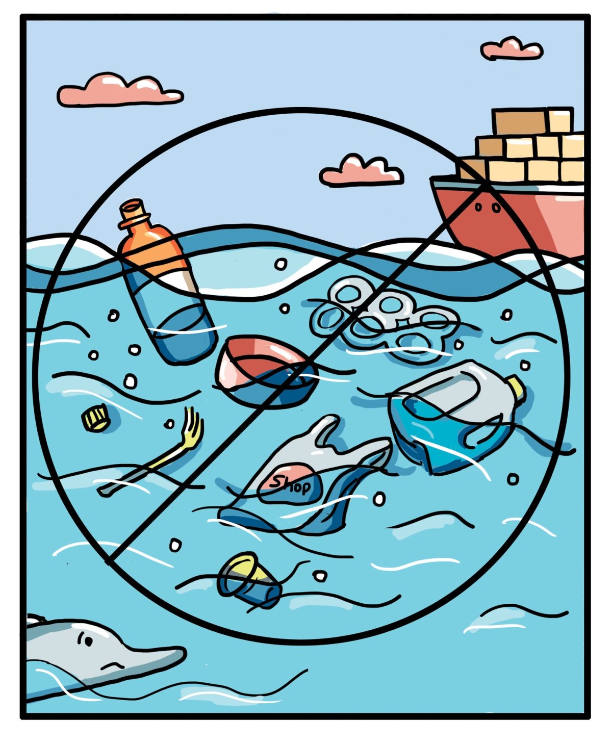 Символ загрязнения океана