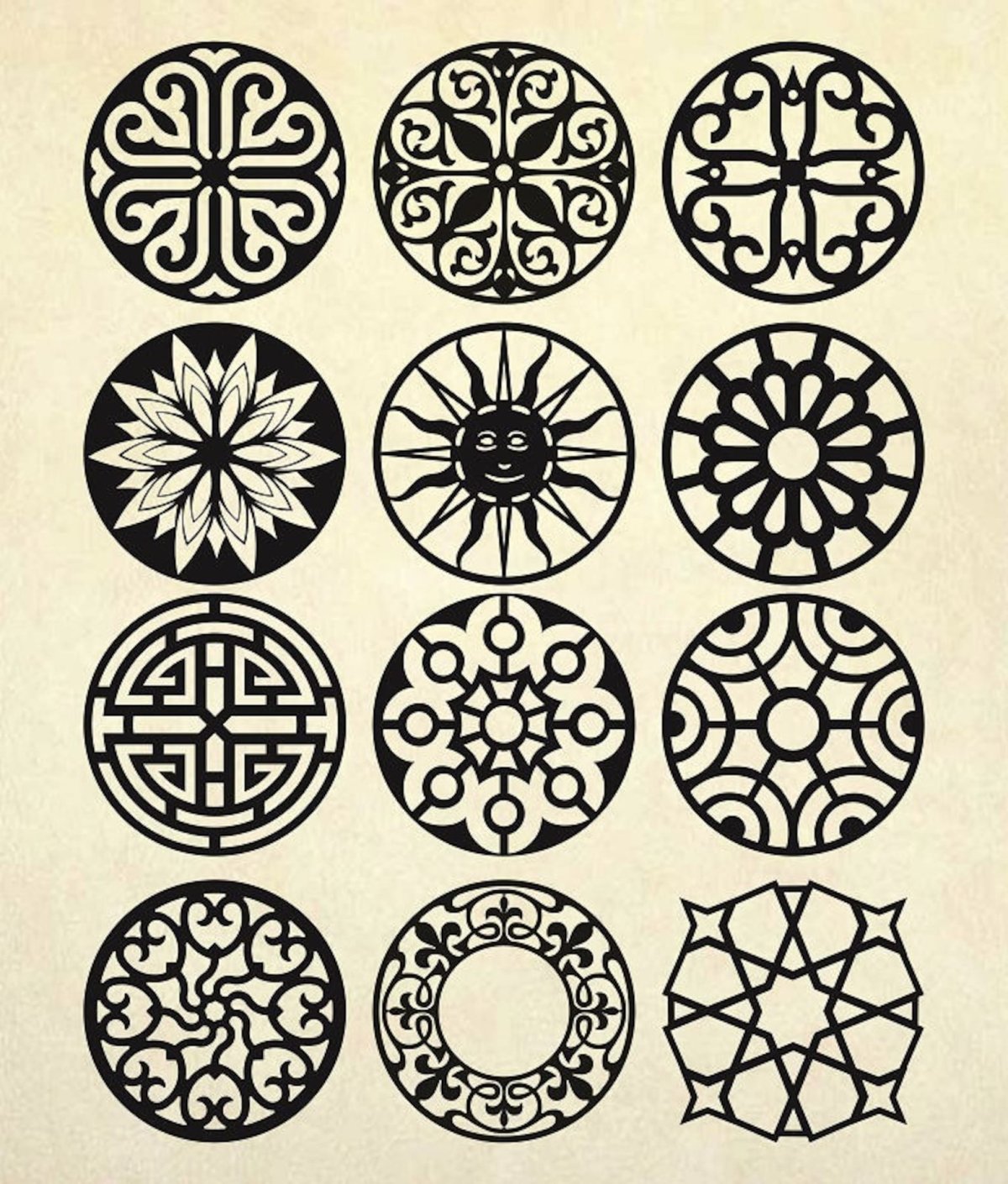 Красивые узоры в круге