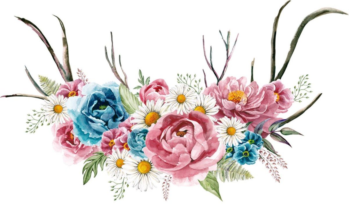 Цветы декупаж на белом фоне