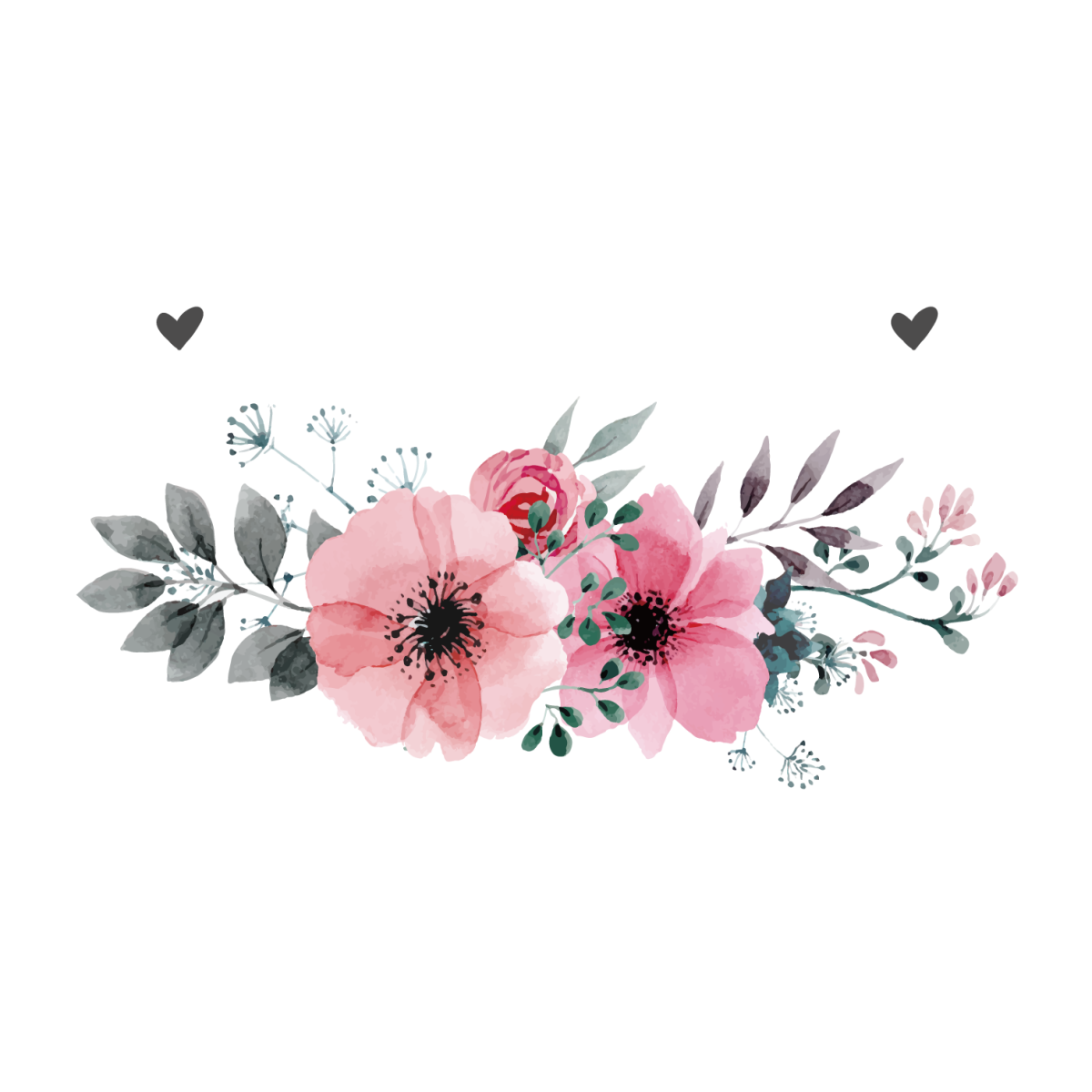 Цветочки на белом фоне