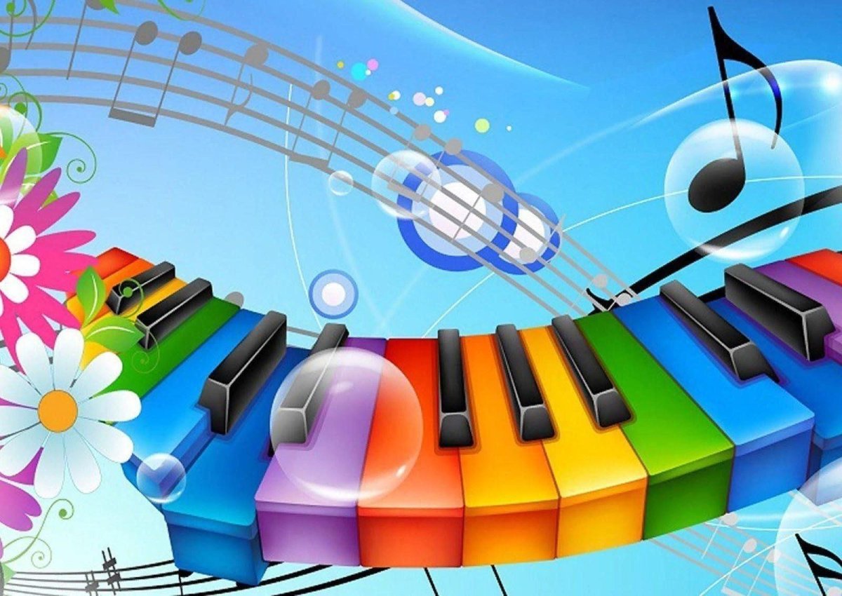 Цветные клавиши пианино