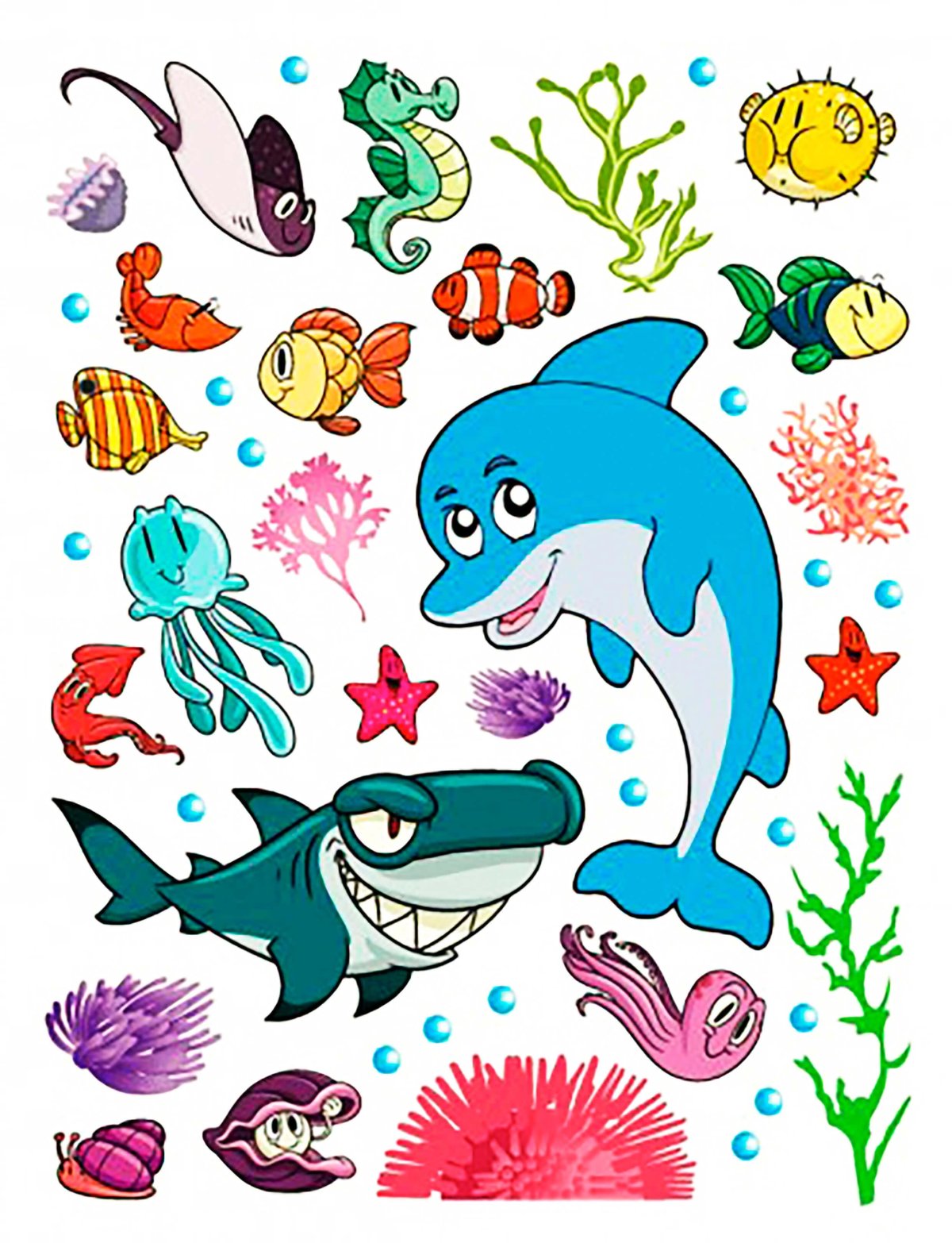 Подводные обитатели для детей