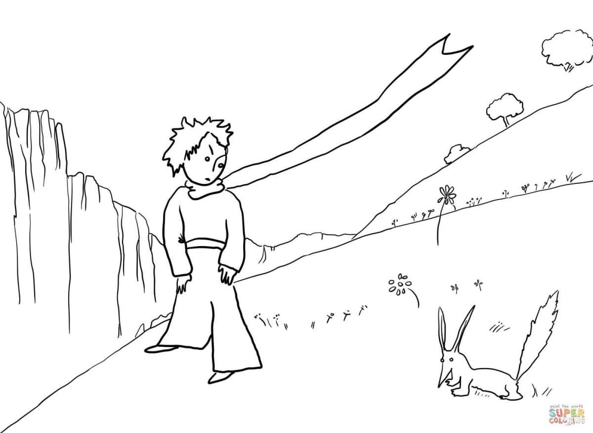 Раскраска маленький принц Экзюпери