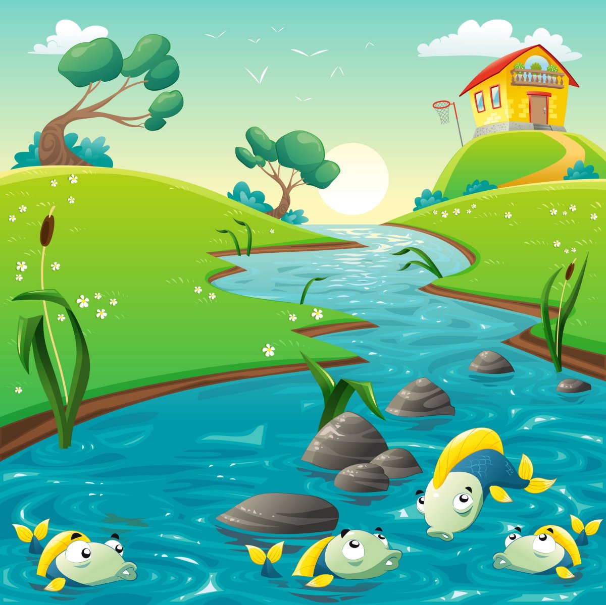 Пруд с рыбками для детей