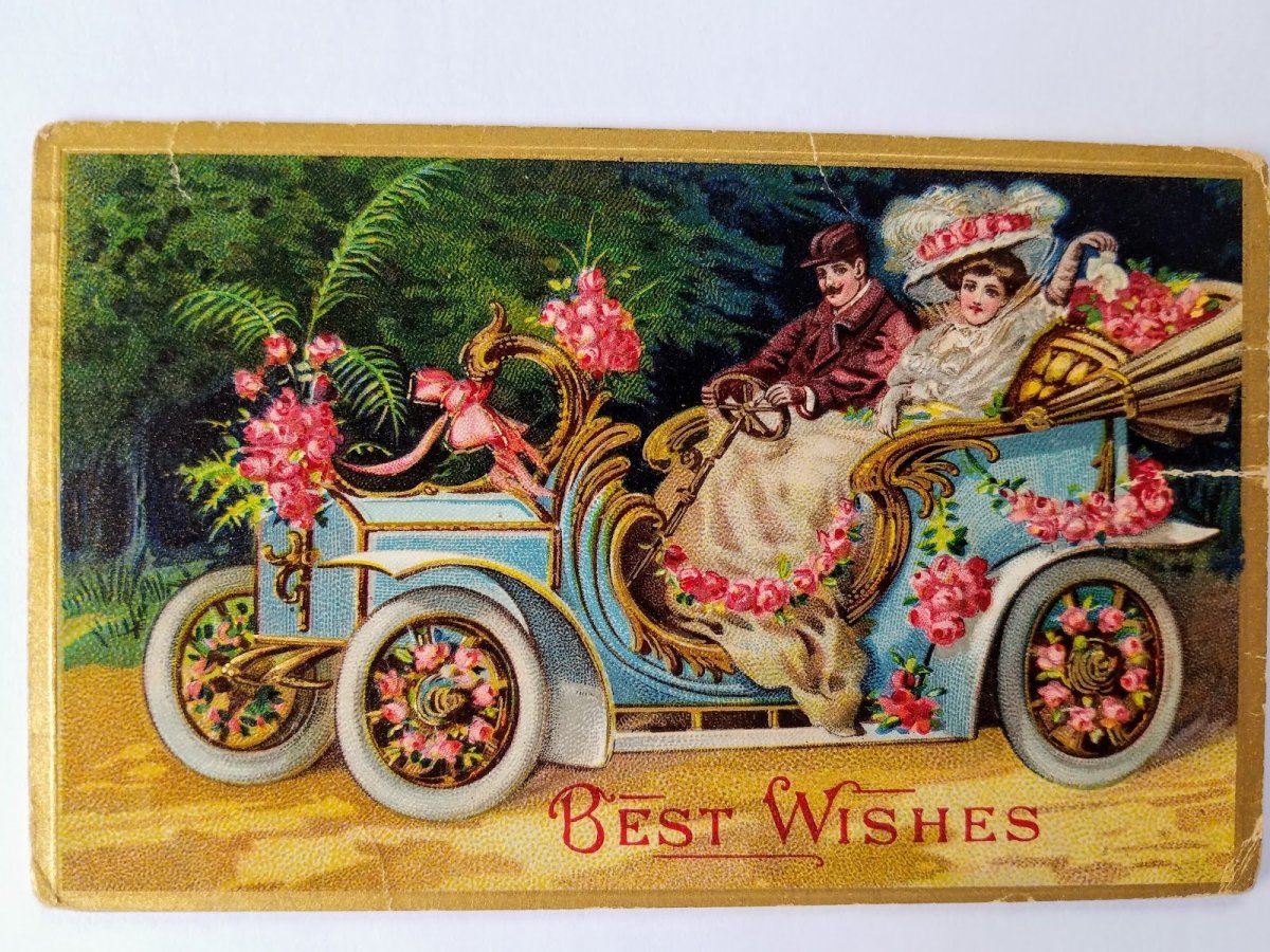 Винтажная открытка с др мужчине