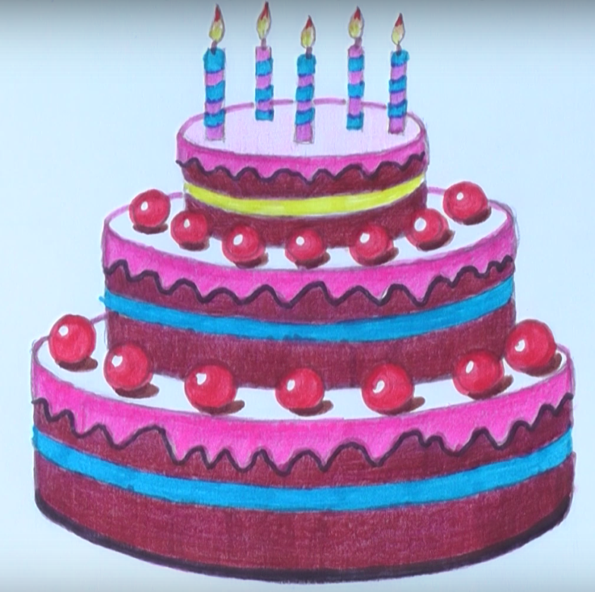 Красивый торт рисунок